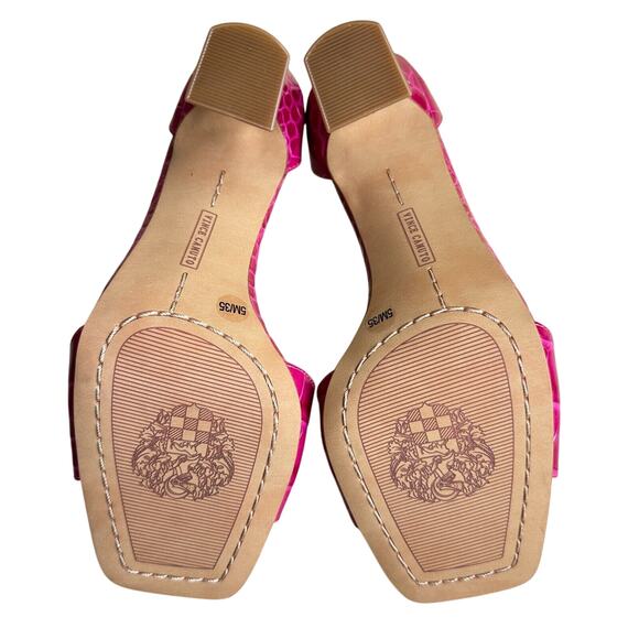 Vince Camuto Reesera Deep Magenta Croco Sandal Women's 5M NWB Barbie Square - Picture 9 of 10